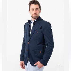 Circle of Gentlemen Milward Blazer Blue Removable Faux Jacket